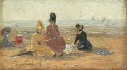 Eugene Boudin On the Beach, oil painting artist